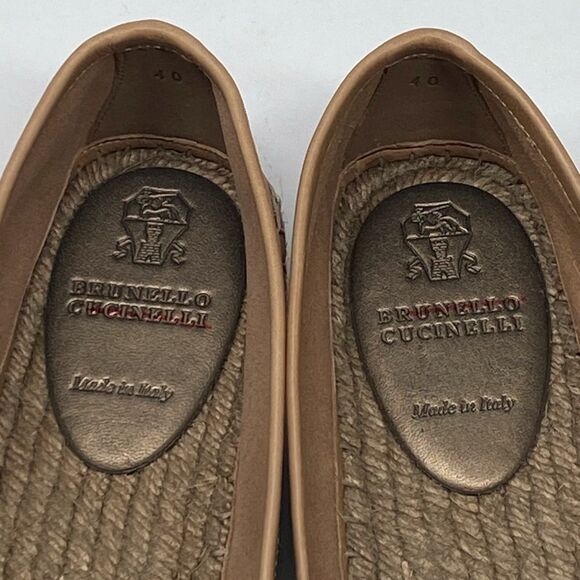 Brunello Cucinelli Monili-Embellished Leather Espadrilles size 40 - Picture 9 of 14